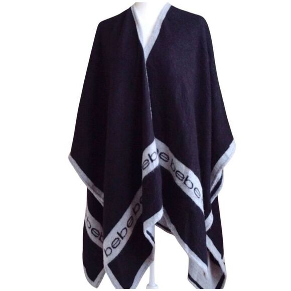 BEBE Ruana Open Front Poncho Cape Shawl Vest Jacket Coat ONE SIZE NWT - Picture 6 of 6